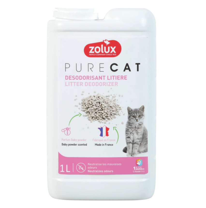 ZOLUX Dezodorant do żwirku talkowy 1L – PURECAT