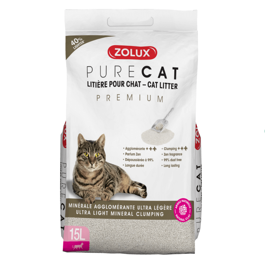 ZOLUX PURECAT Żwirek mineralny zbrylający 15L