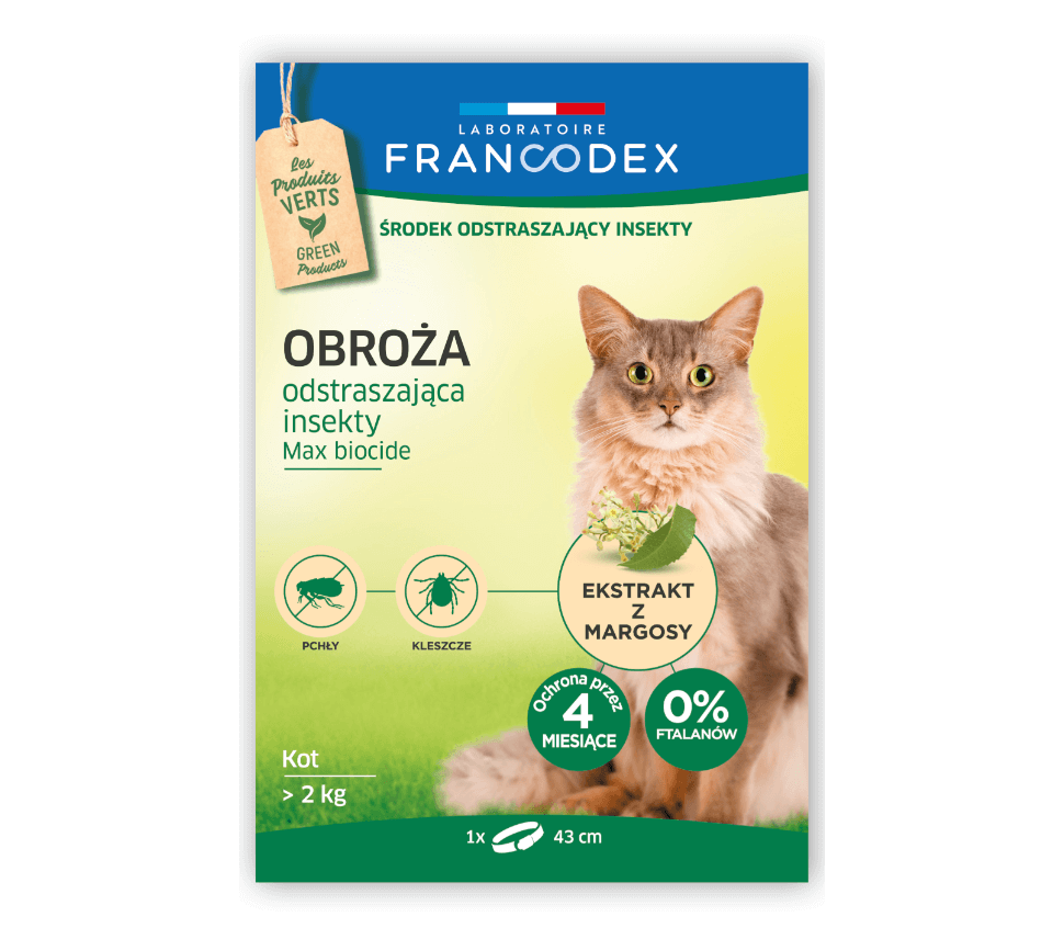 Francodex Obroża odstraszająca insekty dla kota 43 cm