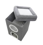 Saul – wieża dla kota, szara, składana, 64 cm