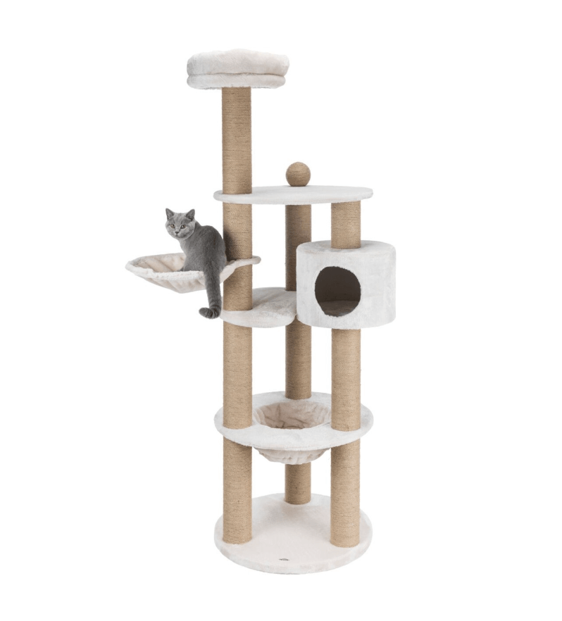 Drapak Nigella 177 cm jasnoszary z legowiskiem