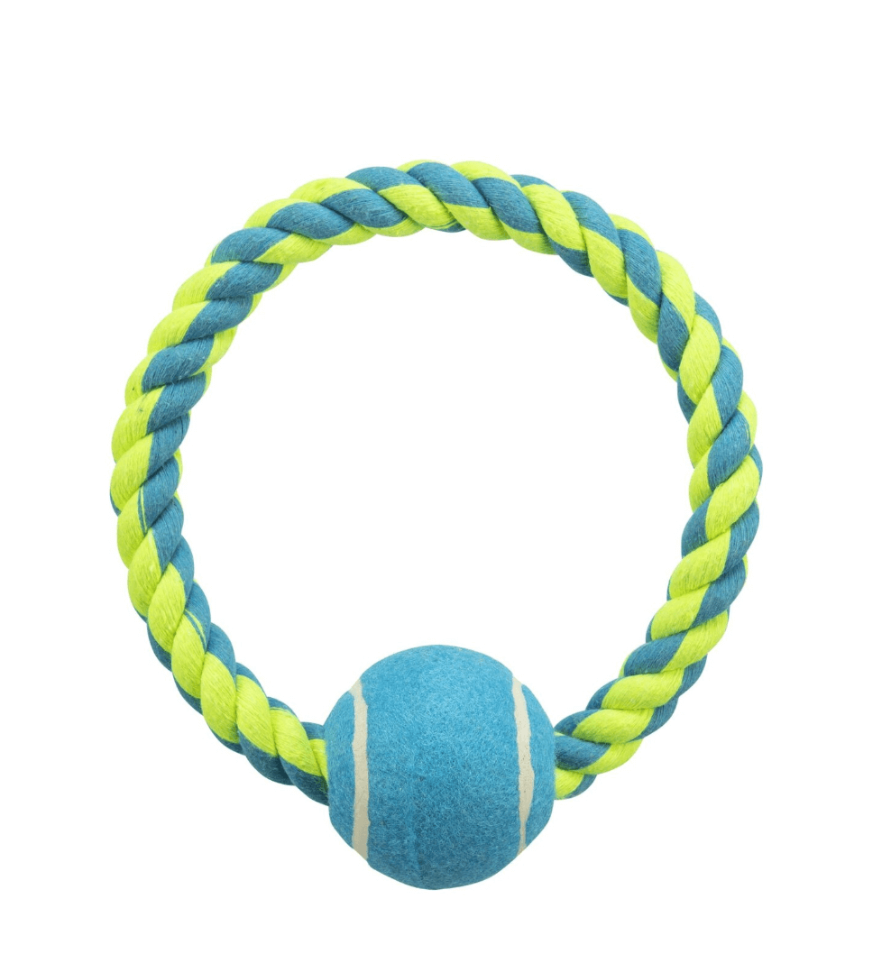 Ringo z piłką – bezpieczna zabawka dla psa, ø 18 cm