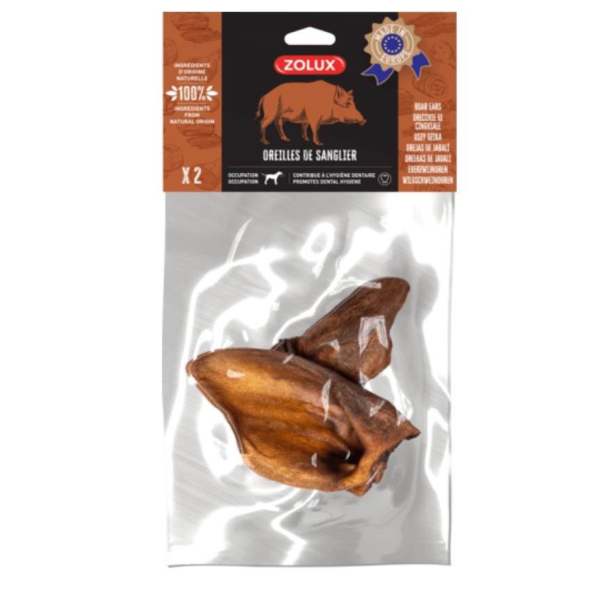 ZOLUX Przysmak naturalny dla psa Ucho dzika 2 szt., 52 g