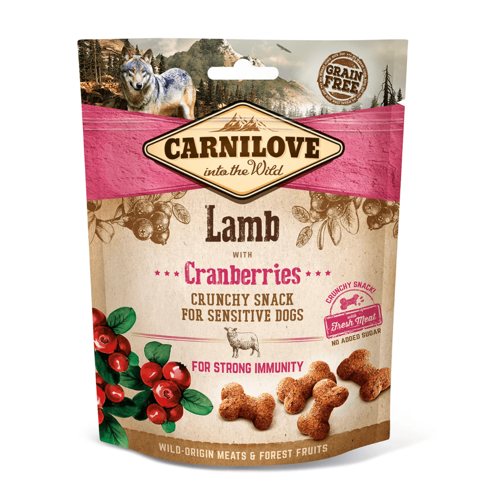 Carnilove Snack Jagnięcina & Żurawina – przysmak dla psów 200g