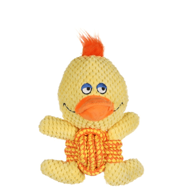 Flamingo Farmi kaczka z liną – pluszowa zabawka dla psa