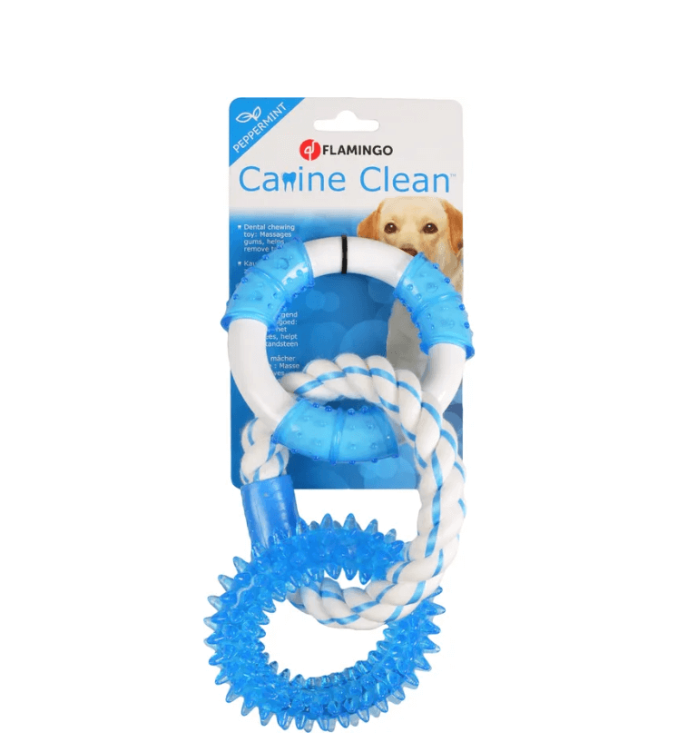 Flamingo Denta 3 Ringi – gryzak z miętą i liną