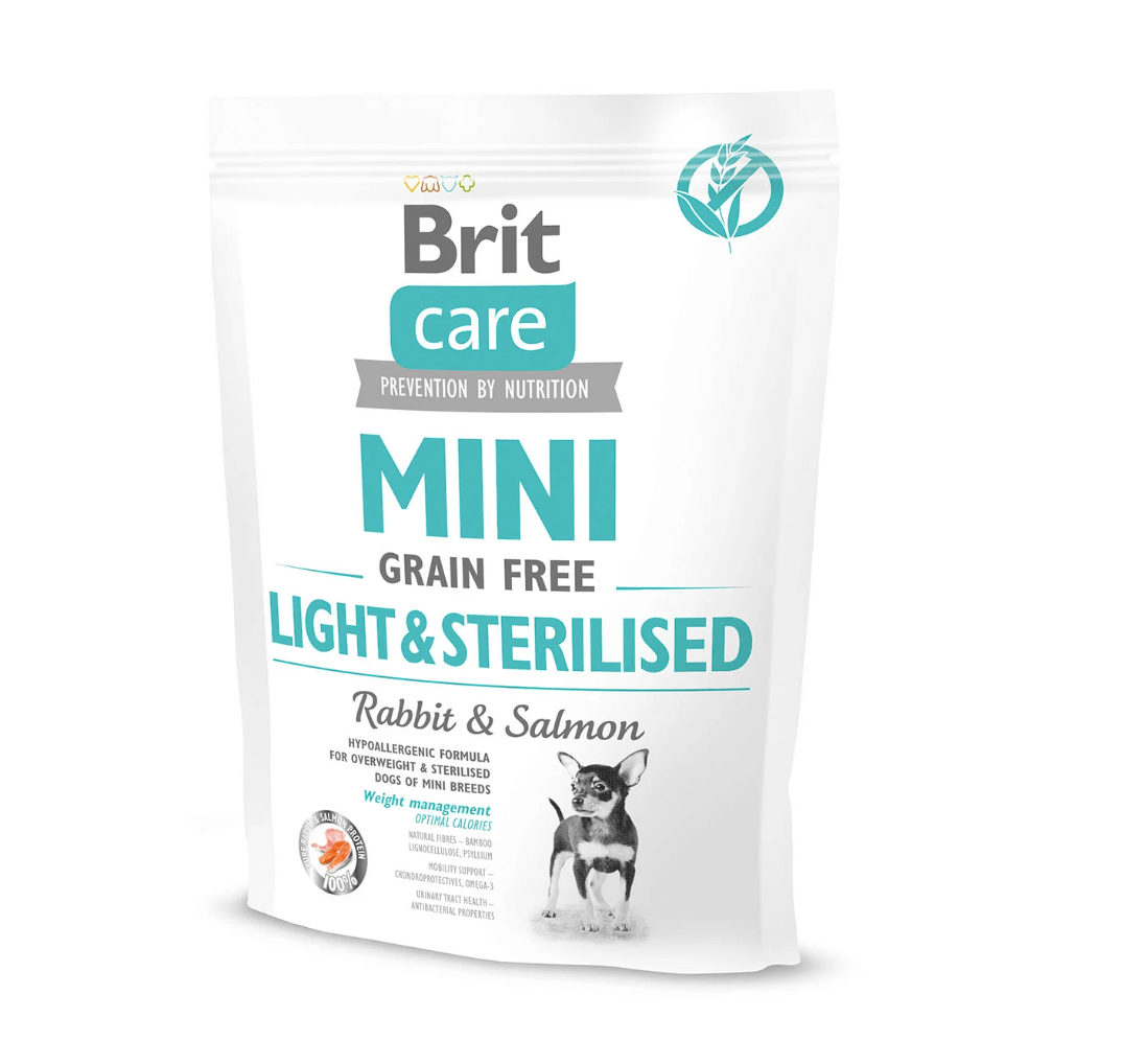 Brit Care Mini Light & Sterilised – królik i łosoś, bezzbożowa