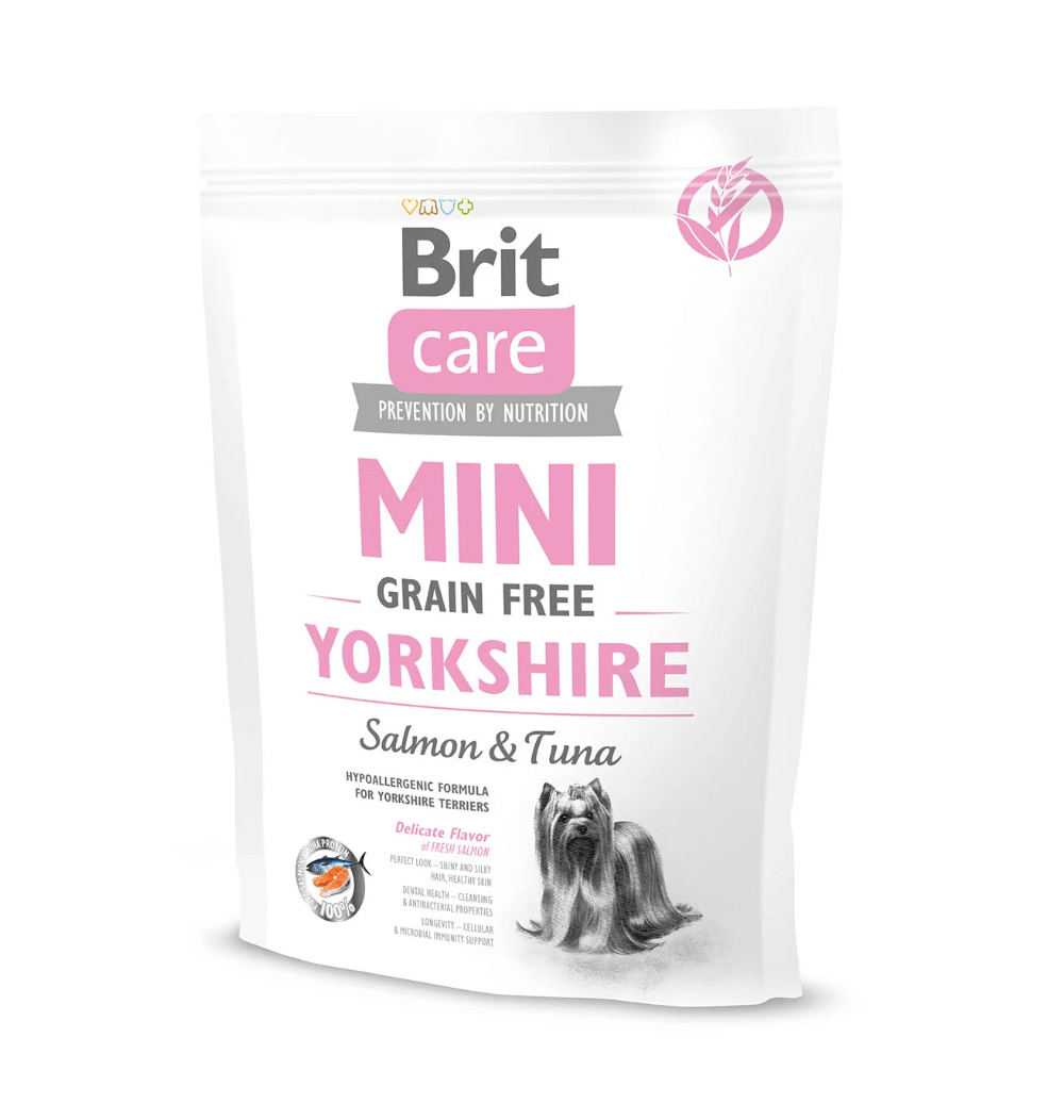 Brit Care Mini Yorkshire Terrier – łosoś i tuńczyk, karma bezzbożowa