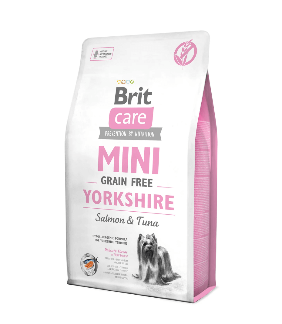 Brit Care Mini Yorkshire Terrier – łosoś i tuńczyk, karma bezzbożowa