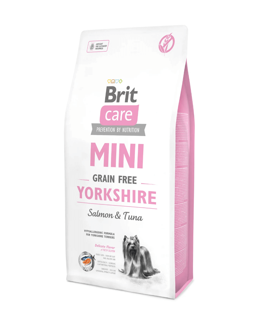 Brit Care Mini Yorkshire Terrier – łosoś i tuńczyk, karma bezzbożowa