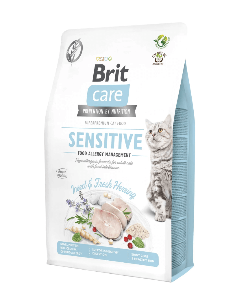 Brit Care Cat Sensitive – owady i śledź, karma dla alergików