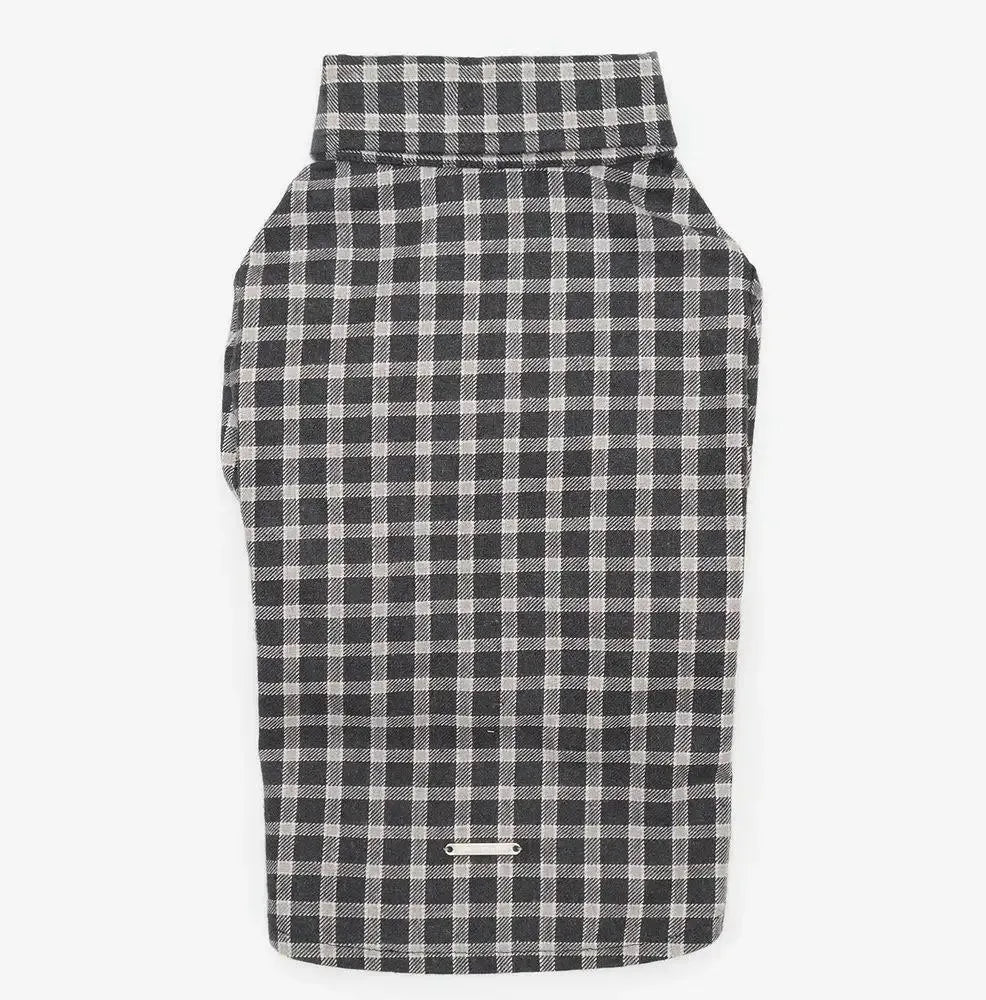 Koszula w paski dla psa – 100% bawełna, ręczne szycie w kolorze czarnym