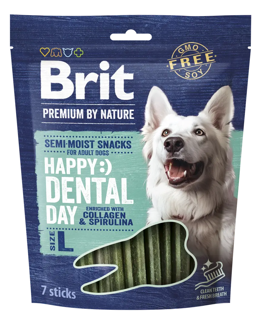 Brit Dental Stick L – kolagen i spirulina dla dużych psów