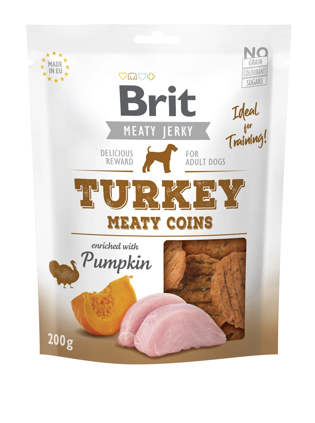 Brit Jerky Turkey Meaty Coins – 85% mięsa indyka i kurczaka 200g