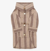 Koszula w paski dla psa – 100% bawełna, ręczne szycie w kolorze beżowym