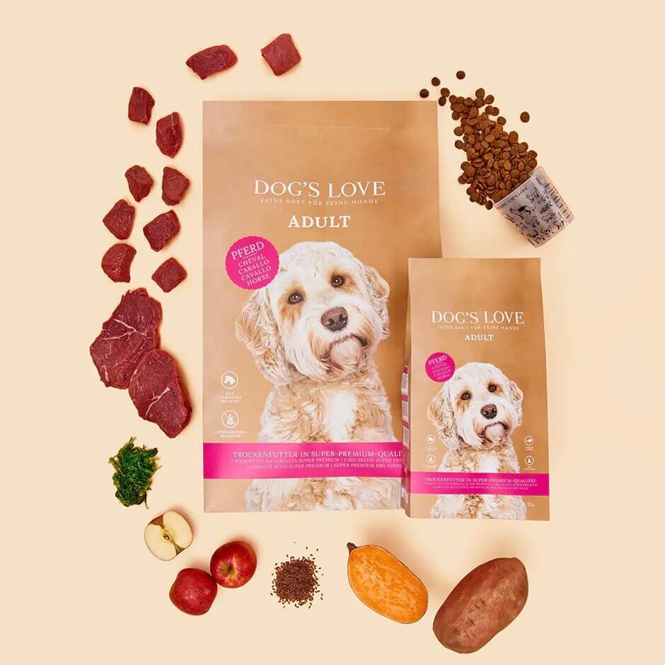 DOG'S LOVE Pferd - konina z batatami i jabłkami (2 kg)