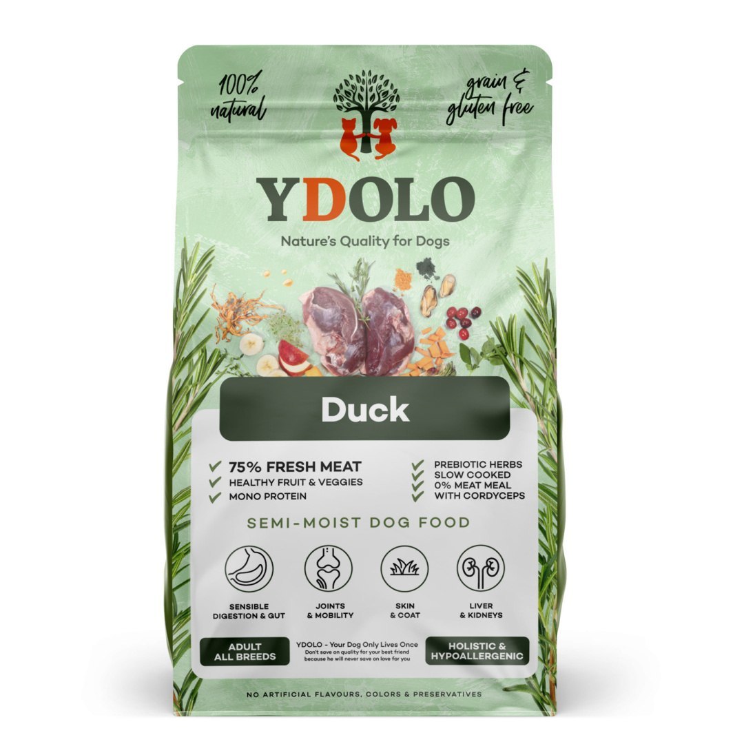 Ydolo Duck kaczka karma półwilgotna dla psa - 75% mięsa, premium