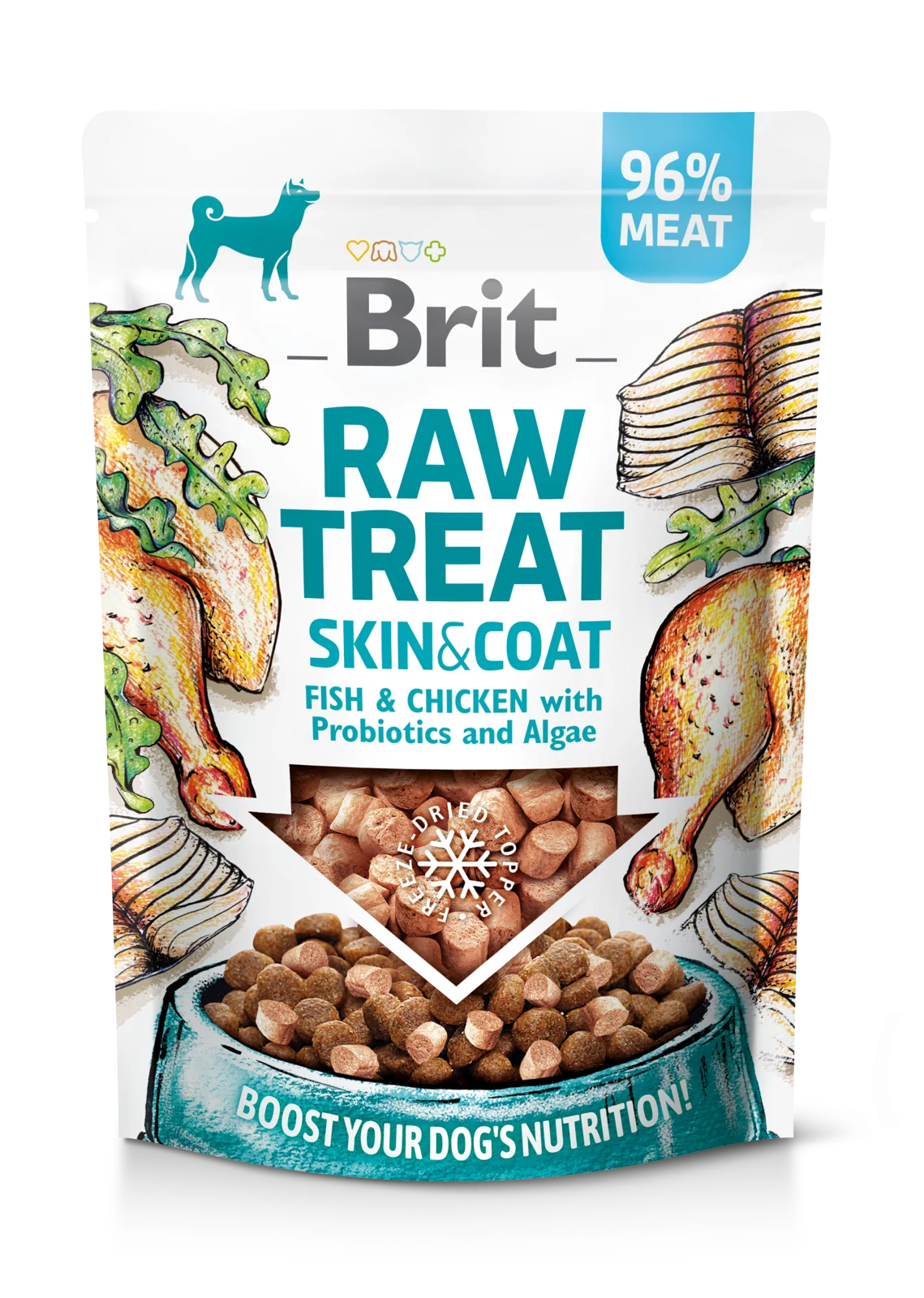 Brit Raw Treat Skin & Coat – ryba i kurczak, 40g