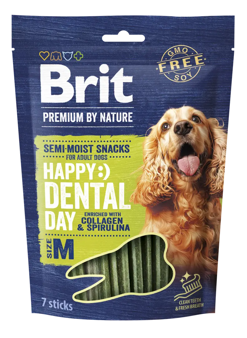 Brit Dental Stick M – kolagen i spirulina dla średnich psów