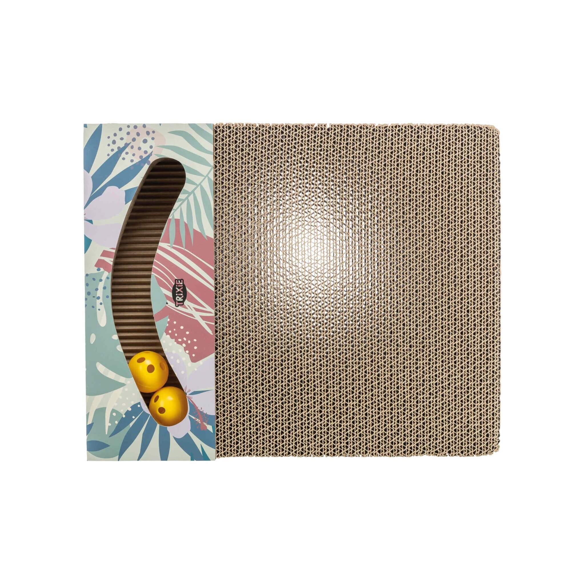 Drapak kartonowy z zabawkami 38×30 cm