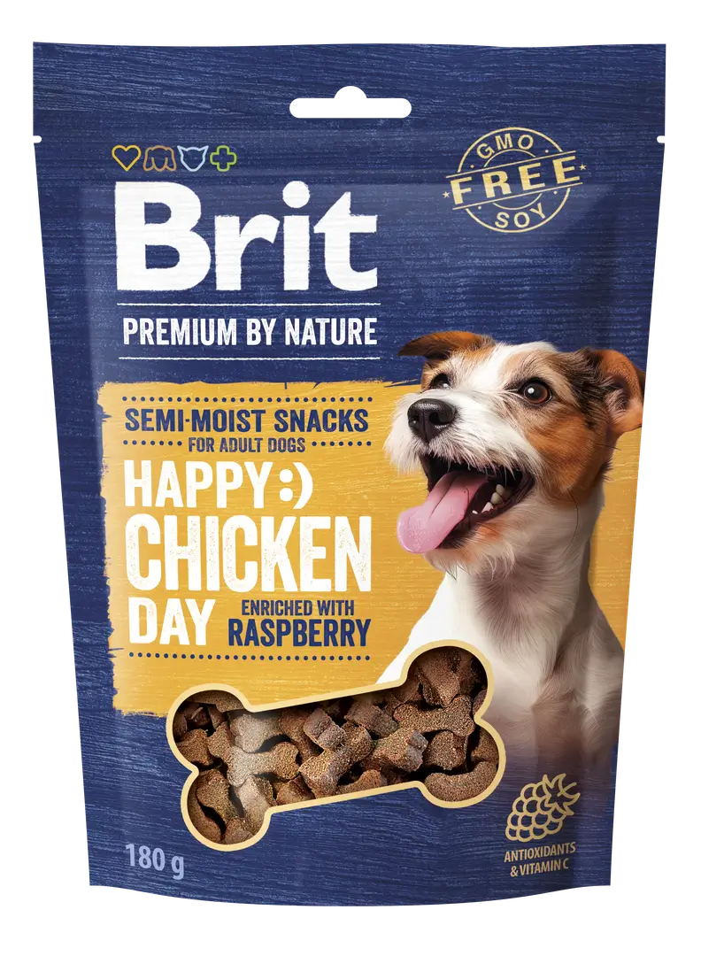 Brit Happy Snacks Chicken & Raspberry – treningowe kąski
