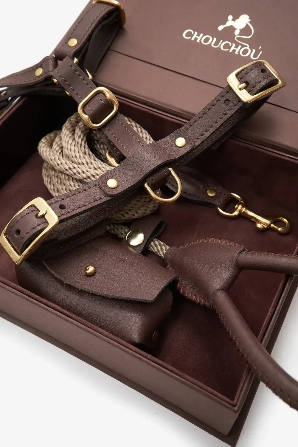 Luksusowy komplet akcesoriów dla psa – ręcznie robiony, premium