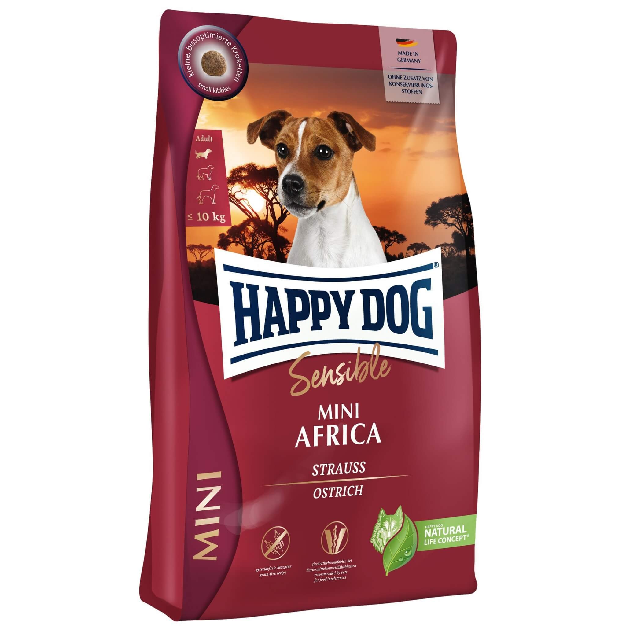 Happy Dog Mini Africa – bezzbożowa karma ze strusiem