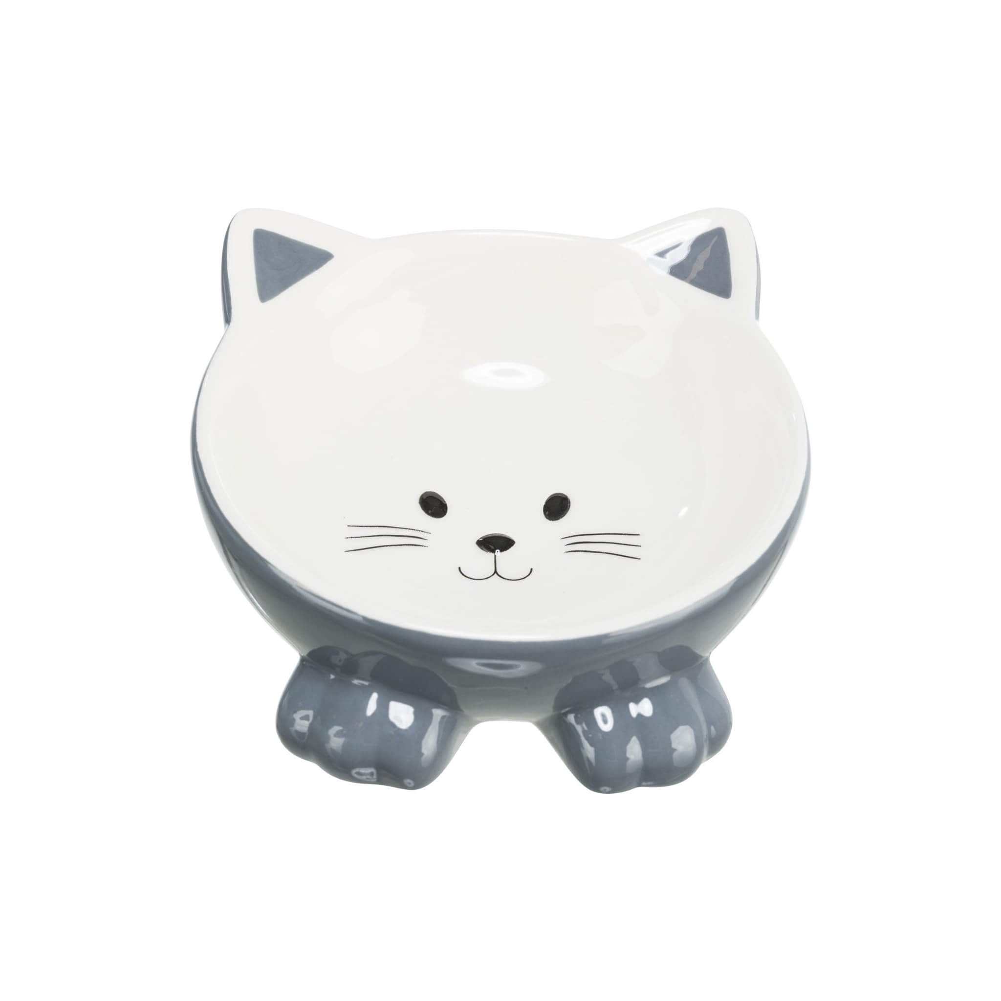 Szara miska ceramiczna dla kota 0,15 l – wysoka