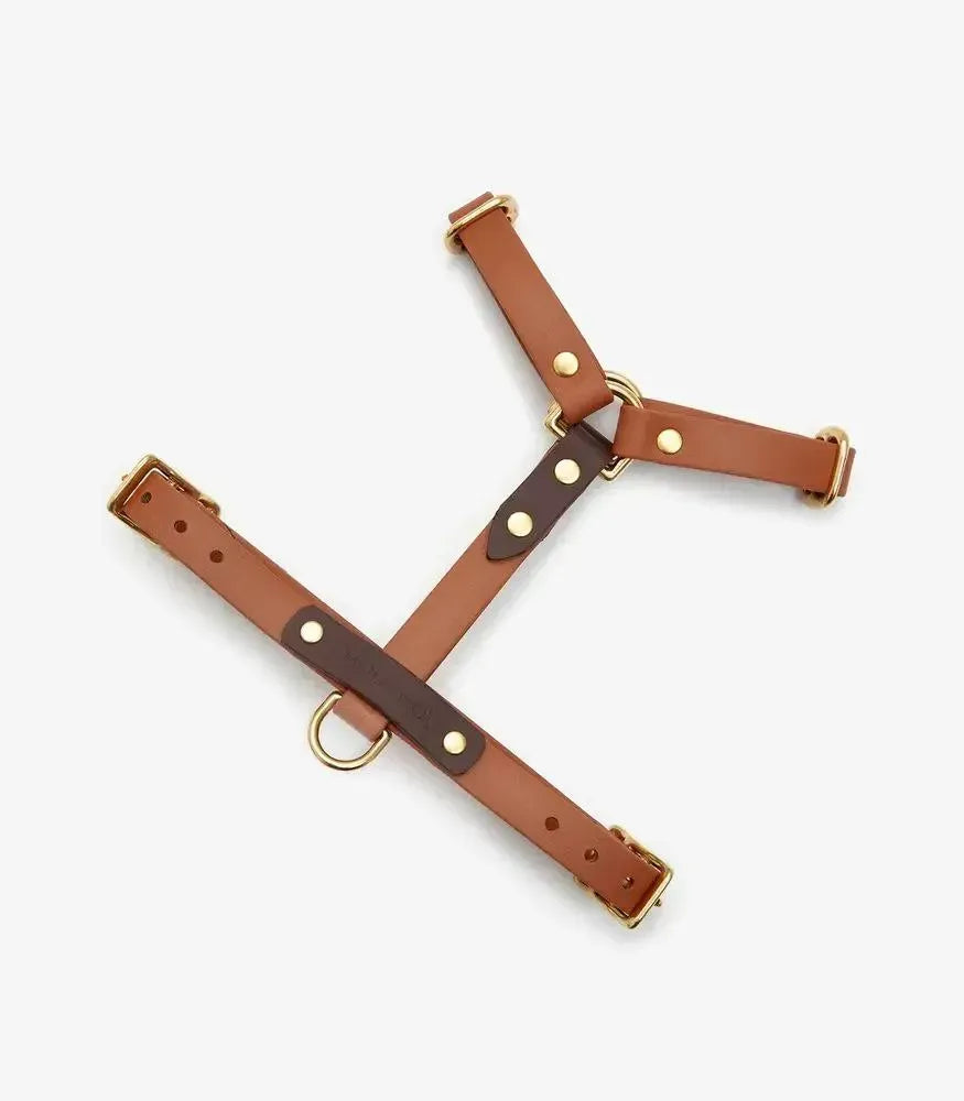 Szelki dla psa„BioThane” guard – w kolorze jasny brąz z ciemnym brązem