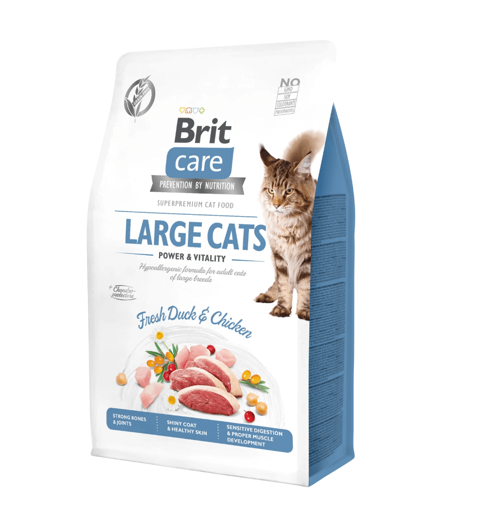 Brit Care Cat Large Cats – kaczka i kurczak, siła dużych ras