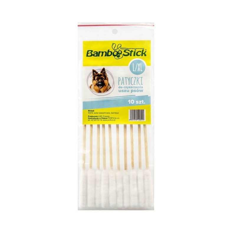 BambooStick Patyczki do Uszu Psa L/XL – 10 szt. BIO