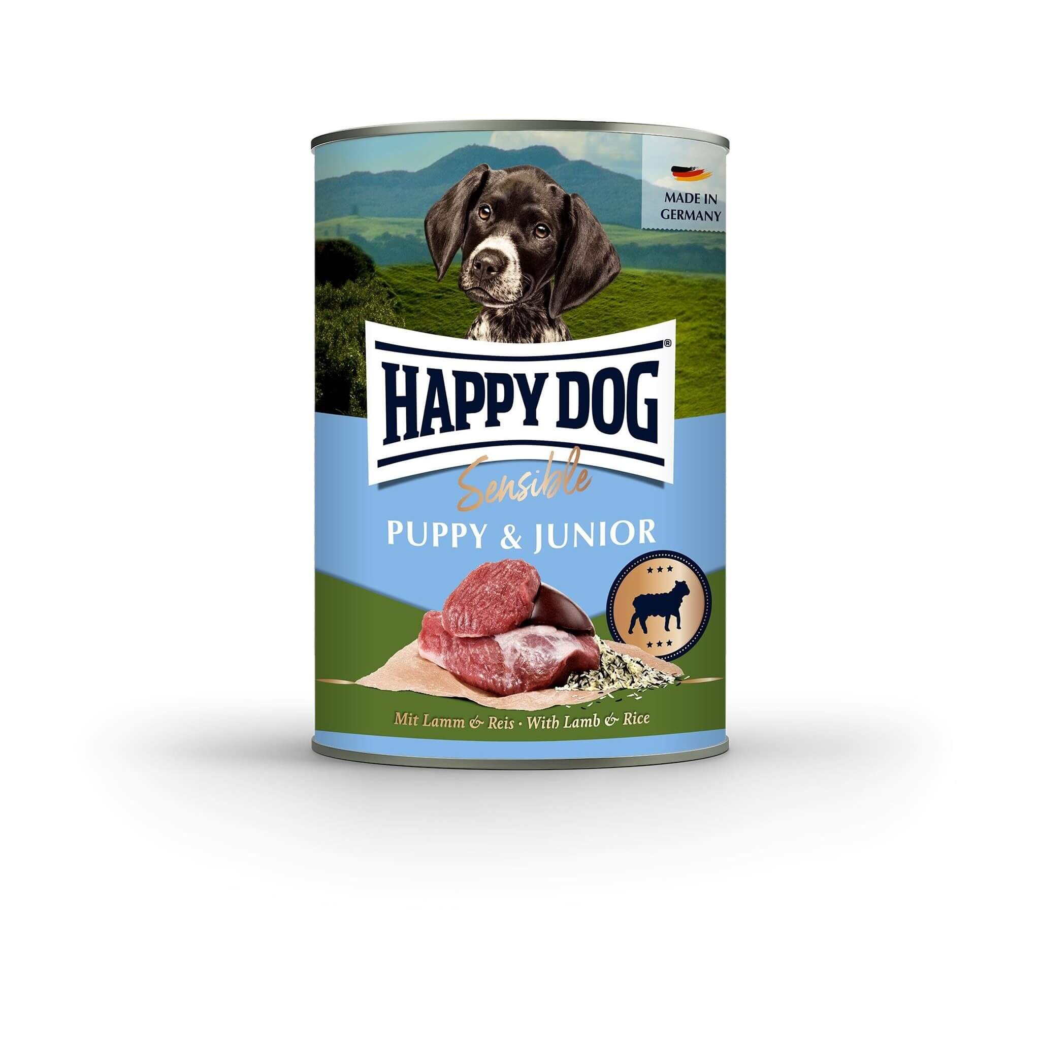 Happy Dog Puppy Junior 400g – Jagnięcina i Ryż w Puszce