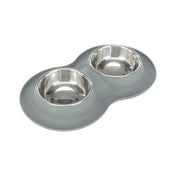Zestaw misek silikonowo-stalowych 2×0,4 l dla psa/kota